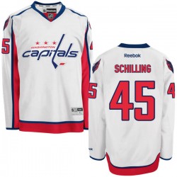 Washington Capitals Cameron Schilling Official White Reebok Authentic Adult Away NHL Hockey Jersey
