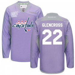 Washington Capitals Curtis Glencross Official Purple Reebok Premier Adult 2016 Hockey Fights Cancer Practice Jersey