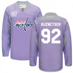 Washington Capitals Evgeny Kuznetsov Official Purple Reebok Premier Adult 2016 Hockey Fights Cancer Practice Jersey