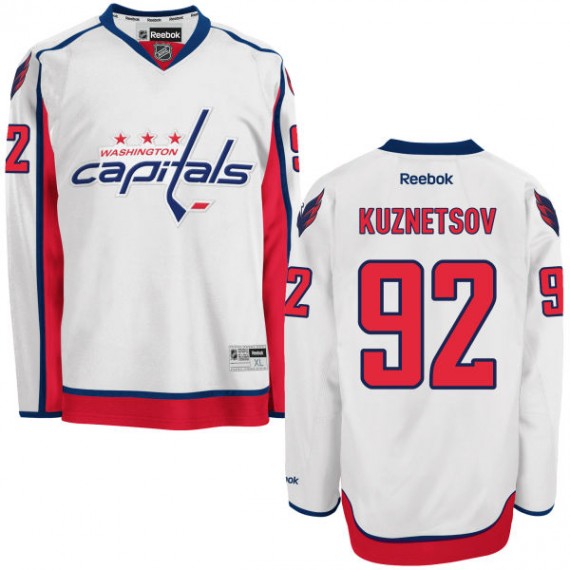 Washington Capitals Evgeny Kuznetsov Official White Reebok Premier Adult Away NHL Hockey Jersey