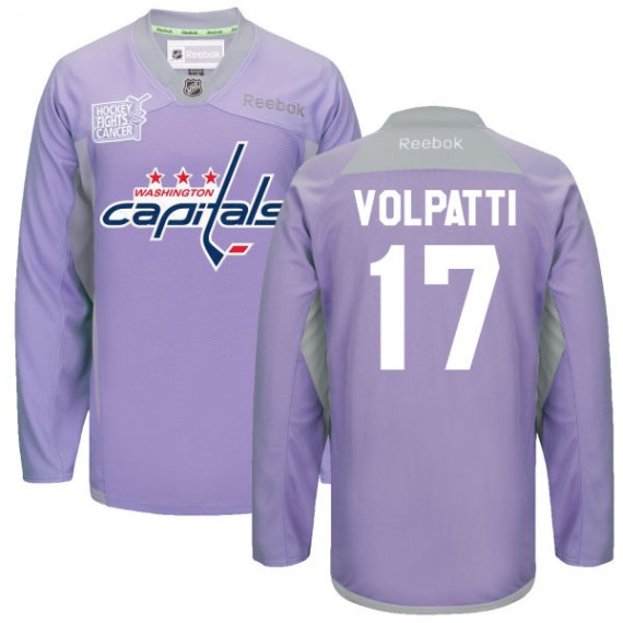 Washington Capitals Aaron Volpatti Official Purple Reebok Premier Adult 2016 Hockey Fights Cancer Practice Jersey