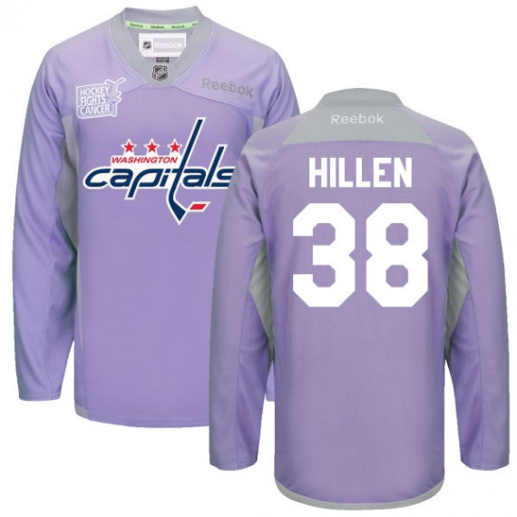 Washington Capitals Jack Hillen Official Purple Reebok Authentic Adult 2016 Hockey Fights Cancer Practice Jersey