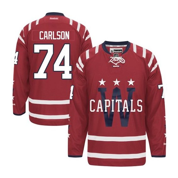 Washington Capitals John Carlson Official Red Reebok Premier Adult 2015 Winter Classic NHL Hockey Jersey