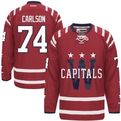 Washington Capitals John Carlson Official Red Reebok Authentic Adult 2015 Winter Classic NHL Hockey Jersey