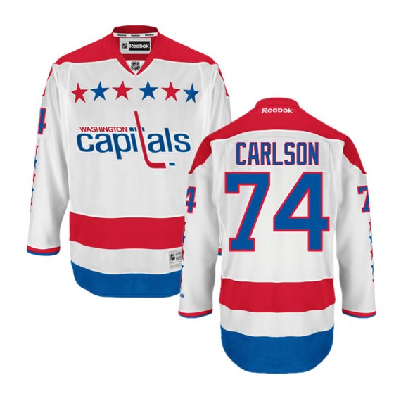 Washington Capitals John Carlson Official White Reebok Premier Adult Third NHL Hockey Jersey