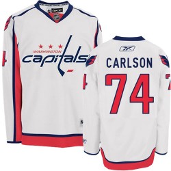 Washington Capitals John Carlson Official White Reebok Authentic Adult Away NHL Hockey Jersey