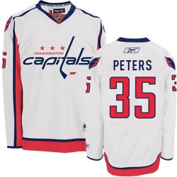 Washington Capitals Justin Peters Official White Reebok Authentic Adult Away NHL Hockey Jersey
