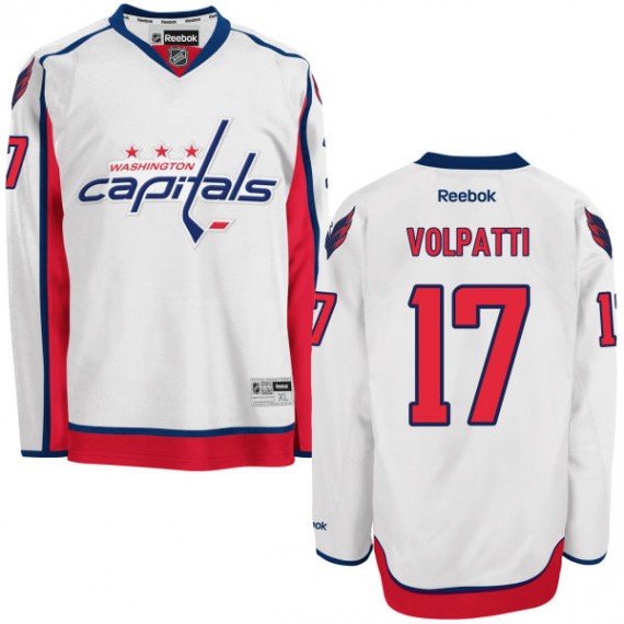 Washington Capitals Aaron Volpatti Official White Reebok Authentic Adult Away NHL Hockey Jersey