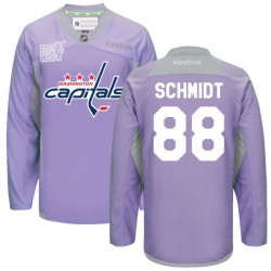 Washington Capitals Nate Schmidt Official Purple Reebok Premier Adult 2016 Hockey Fights Cancer Practice Jersey