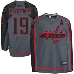 Washington Capitals Nicklas Backstrom Official Reebok Premier Adult Charcoal Cross Check Fashion NHL Hockey Jersey