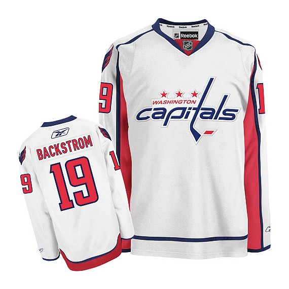 Washington Capitals Nicklas Backstrom Official White Reebok Authentic Women's Away NHL Hockey Jersey