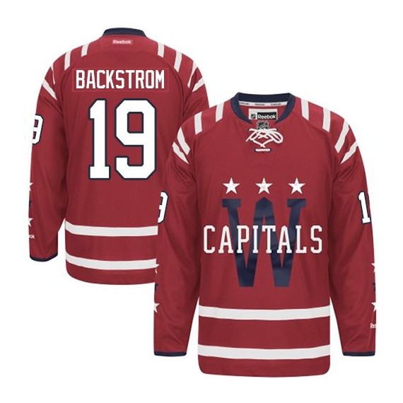 Washington Capitals Nicklas Backstrom Official Red Reebok Authentic Youth 2015 Winter Classic NHL Hockey Jersey