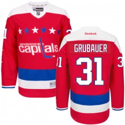 Washington Capitals Philipp Grubauer Official Red Reebok Authentic Adult Alternate NHL Hockey Jersey