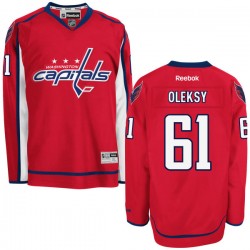 Washington Capitals Steve Oleksy Official Red Reebok Authentic Adult Home NHL Hockey Jersey