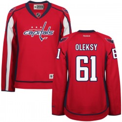 Washington Capitals Steve Oleksy Official Red Reebok Authentic Women's Home NHL Hockey Jersey