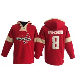 Washington Capitals Alex Ovechkin Official Red Old Time Hockey Premier Adult Pullover Hoodie Jersey