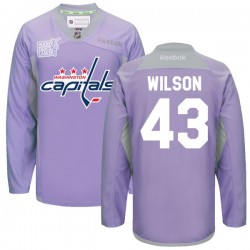 Washington Capitals Tom Wilson Official Purple Reebok Authentic Adult 2016 Hockey Fights Cancer Practice Jersey