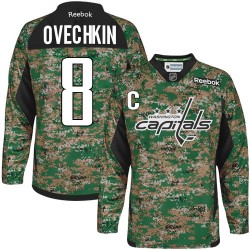 Washington Capitals Alex Ovechkin Official Camo Reebok Premier Adult Veterans Day Practice NHL Hockey Jersey
