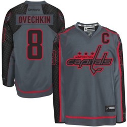 Washington Capitals Alex Ovechkin Official Reebok Premier Adult Charcoal Cross Check Fashion NHL Hockey Jersey