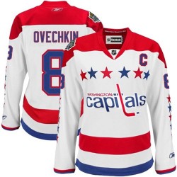 Washington Capitals Alex Ovechkin Official White Reebok Authentic Women's Third NHL Hockey Jersey