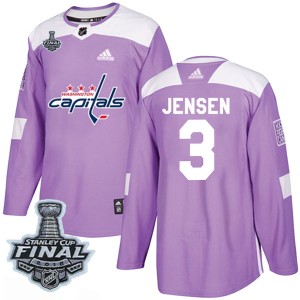 Washington Capitals Nick Jensen Official Purple Adidas Authentic Youth Fights Cancer Practice 2018 Stanley Cup Final Patch NHL H
