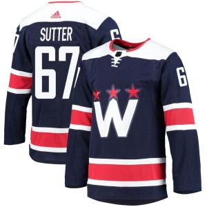 Washington Capitals Riley Sutter Official Navy Adidas Authentic Adult 2020/21 Alternate Primegreen Pro NHL Hockey Jersey
