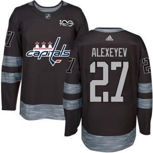 Washington Capitals Alexander Alexeyev Official Black Authentic Adult 1917-2017 100th Anniversary NHL Hockey Jersey