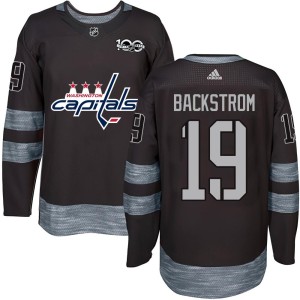 Washington Capitals Nicklas Backstrom Official Black Authentic Adult 1917-2017 100th Anniversary NHL Hockey Jersey