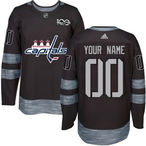 Washington Capitals Custom Official Black Authentic Adult Custom 1917-2017 100th Anniversary NHL Hockey Jersey