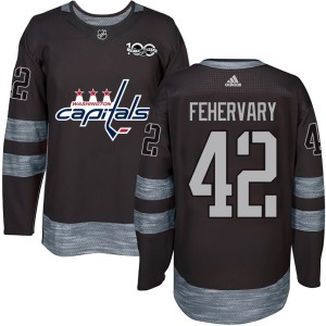 Washington Capitals Martin Fehervary Official Black Authentic Adult 1917-2017 100th Anniversary NHL Hockey Jersey