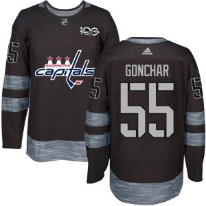 Washington Capitals Sergei Gonchar Official Black Authentic Adult 1917-2017 100th Anniversary NHL Hockey Jersey