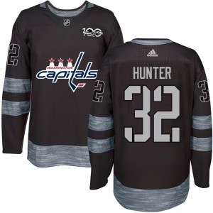 Washington Capitals Dale Hunter Official Black Authentic Adult 1917-2017 100th Anniversary NHL Hockey Jersey