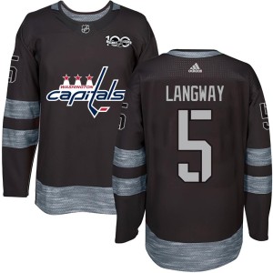 Washington Capitals Rod Langway Official Black Authentic Adult 1917-2017 100th Anniversary NHL Hockey Jersey