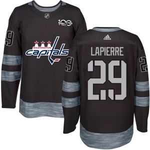 Washington Capitals Hendrix Lapierre Official Black Authentic Adult 1917-2017 100th Anniversary NHL Hockey Jersey