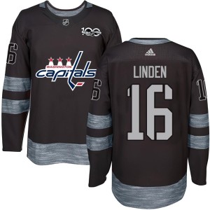 Washington Capitals Trevor Linden Official Black Authentic Adult 1917-2017 100th Anniversary NHL Hockey Jersey