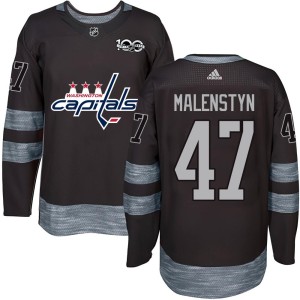 Washington Capitals Beck Malenstyn Official Black Authentic Adult 1917-2017 100th Anniversary NHL Hockey Jersey