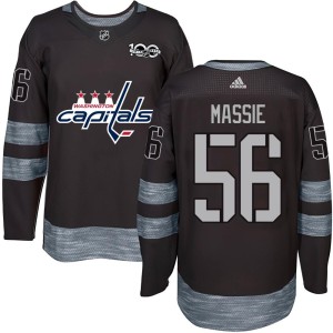 Washington Capitals Jake Massie Official Black Authentic Adult 1917-2017 100th Anniversary NHL Hockey Jersey