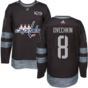 Washington Capitals Alex Ovechkin Official Black Authentic Adult 1917-2017 100th Anniversary NHL Hockey Jersey