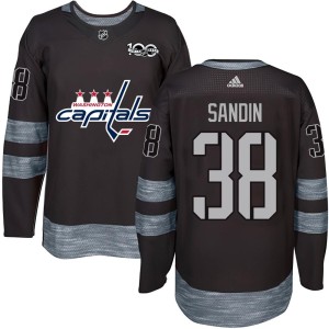Washington Capitals Rasmus Sandin Official Black Authentic Adult 1917-2017 100th Anniversary NHL Hockey Jersey