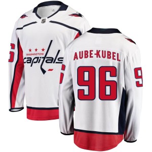 Washington Capitals Nicolas Aube-Kubel Official White Fanatics Branded Breakaway Youth Away NHL Hockey Jersey