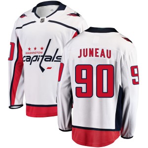 Washington Capitals Joe Juneau Official White Fanatics Branded Breakaway Youth Away NHL Hockey Jersey