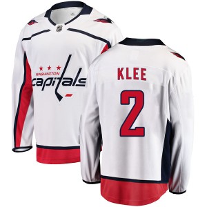 Washington Capitals Ken Klee Official White Fanatics Branded Breakaway Youth Away NHL Hockey Jersey