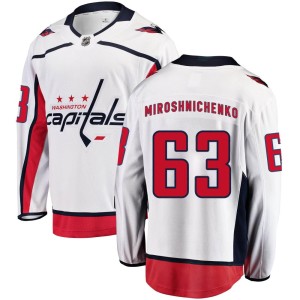 Washington Capitals Ivan Miroshnichenko Official White Fanatics Branded Breakaway Youth Away NHL Hockey Jersey