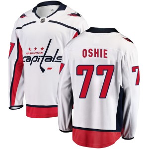 Washington Capitals T.J. Oshie Official White Fanatics Branded Breakaway Youth Away NHL Hockey Jersey
