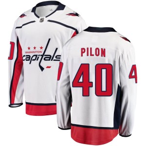 Washington Capitals Garrett Pilon Official White Fanatics Branded Breakaway Youth Away NHL Hockey Jersey