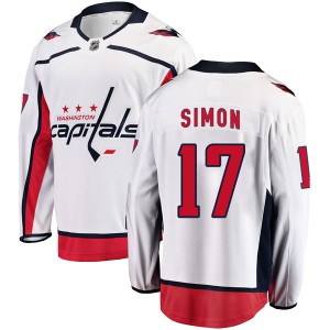 Washington Capitals Chris Simon Official White Fanatics Branded Breakaway Youth Away NHL Hockey Jersey