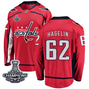 Washington Capitals Carl Hagelin Official Red Fanatics Branded Breakaway Youth Home 2018 Stanley Cup Champions Patch NHL Hockey 