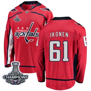 Washington Capitals Juuso Ikonen Official Red Fanatics Branded Breakaway Youth Home 2018 Stanley Cup Champions Patch NHL Hockey 