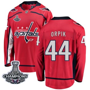 Washington Capitals Brooks Orpik Official Red Fanatics Branded Breakaway Youth Home 2018 Stanley Cup Champions Patch NHL Hockey 