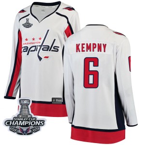 Washington Capitals Michal Kempny Official White Fanatics Branded Breakaway Women's Away 2018 Stanley Cup Champions Patch NHL Hockey Jersey